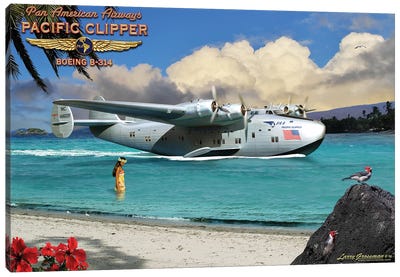 Pan Am Clipper Canvas Art Print - Military Aircraft Art