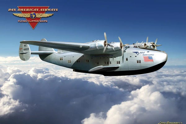 Larry Grossman: Pan Am Clipper Flying by Larry Grossman