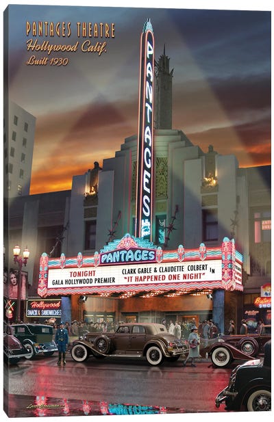 Pantages Theatre Canvas Art Print - Los Angeles Art