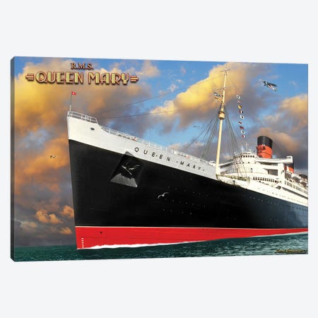 Queen Mary Canvas Print #LRG115} by Larry Grossman Canvas Artwork