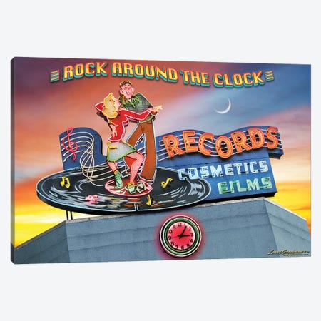 Rock Around The Clock Canvas Print #LRG123} by Larry Grossman Canvas Artwork