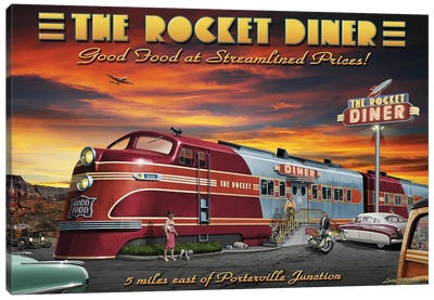 Rocket Diner Canvas Art Print - Train Art