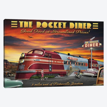 Rocket Diner Canvas Print #LRG125} by Larry Grossman Canvas Art Print