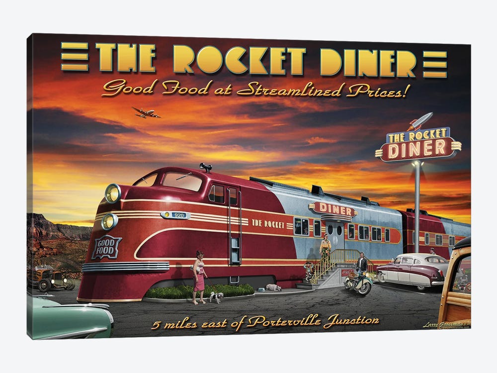 Rocket Diner by Larry Grossman 1-piece Art Print