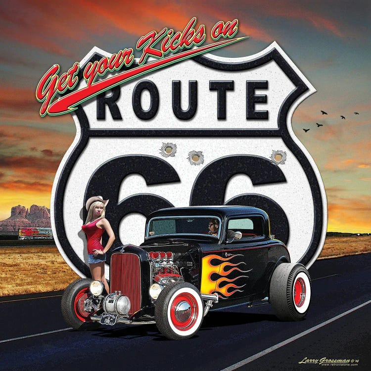 Route 66 Rod by Larry Grossman wall art