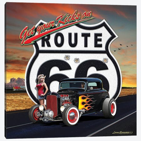 Route 66 Rod Canvas Print #LRG127} by Larry Grossman Canvas Art Print