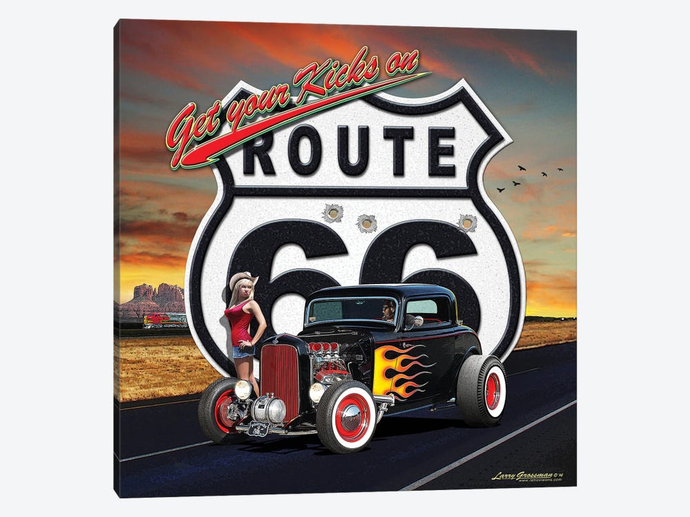 Route 66 Rod by Larry Grossman 1-piece Canvas Print