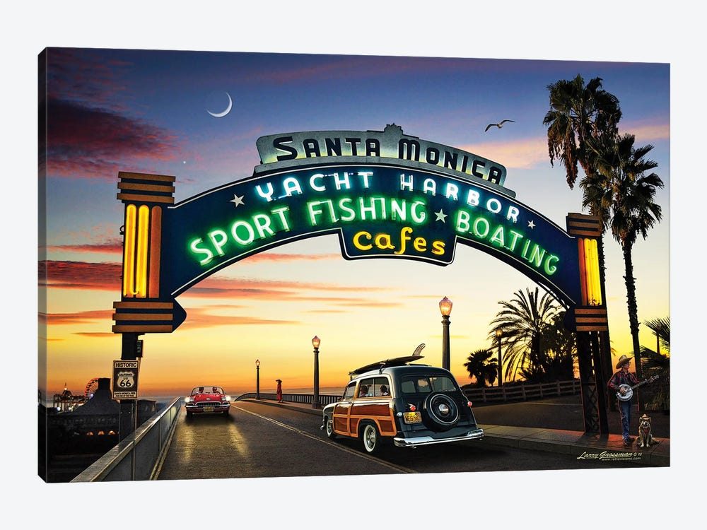 Santa Monica Pier by Larry Grossman 1-piece Canvas Print