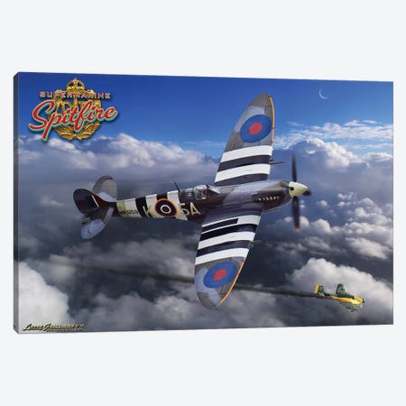 Spitfire Canvas Print #LRG133} by Larry Grossman Canvas Art Print