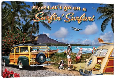 Surfin' Surfari II Canvas Art Print - Larry Grossman