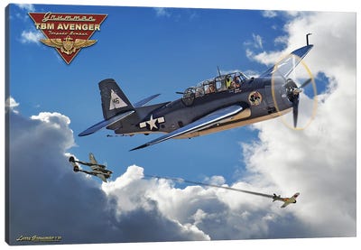 TBF Avenger Canvas Art Print - Military Aircraft Art