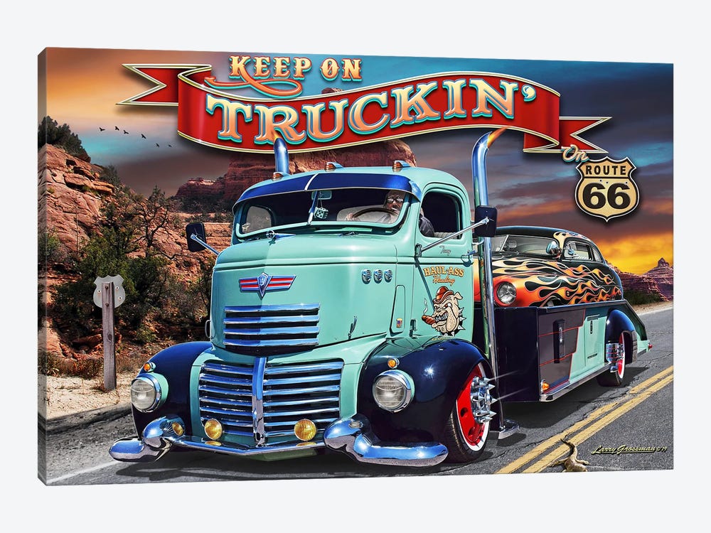 Truckin' RT 66 by Larry Grossman 1-piece Canvas Artwork