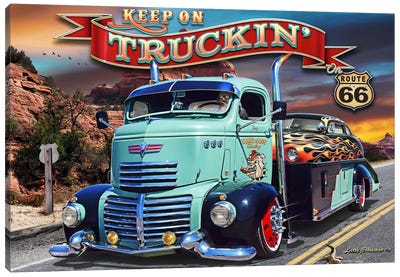 Truckin' RT 66 Canvas Art Print - Larry Grossman