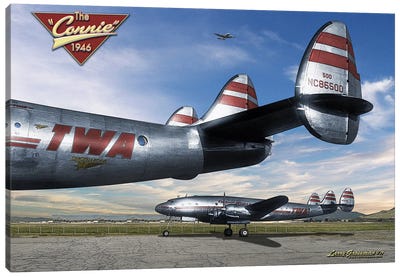 TWA Connies Canvas Art Print - Military Aircraft Art