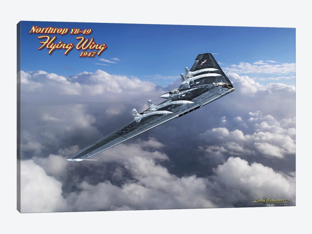 YB-49 Wing by Larry Grossman 1-piece Canvas Art Print