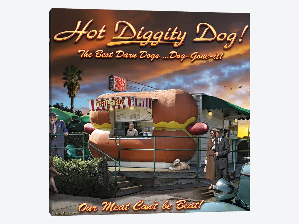Hot Diggity Dog by Larry Grossman 1-piece Canvas Art