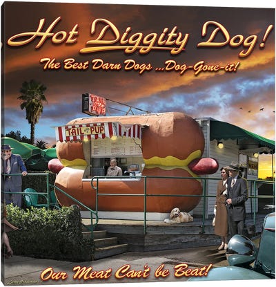 Hot Diggity Dog Canvas Art Print