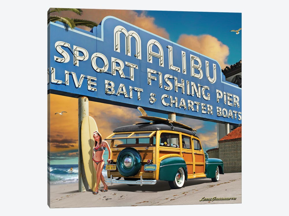 Malibu Pier by Larry Grossman 1-piece Canvas Art Print