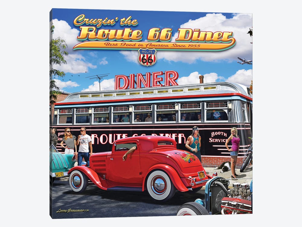 Route 66 Diner II by Larry Grossman 1-piece Canvas Artwork
