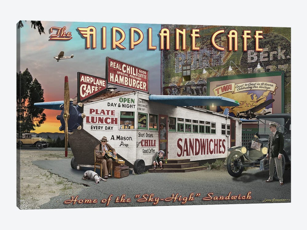 Airplane Cafe by Larry Grossman 1-piece Art Print