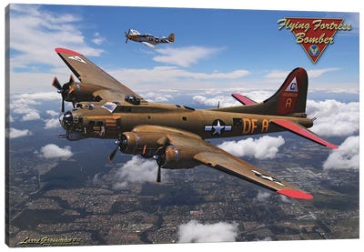 B-17 Canvas Art Print - Military Art