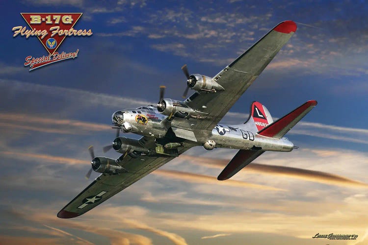 B-17 Special Delivery by Larry Grossman wall art