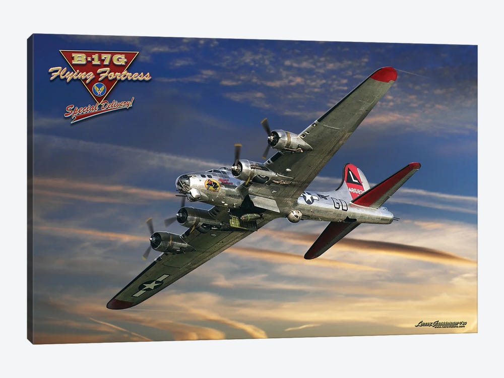 B-17 Special Delivery by Larry Grossman 1-piece Canvas Wall Art