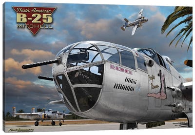 B-25 Mitchell Canvas Art Print - Military Aircraft Art