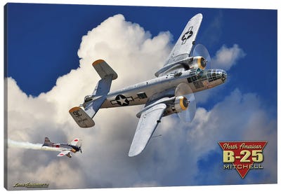 B-25 Mitchell Bomber Canvas Art Print - Airplane Art