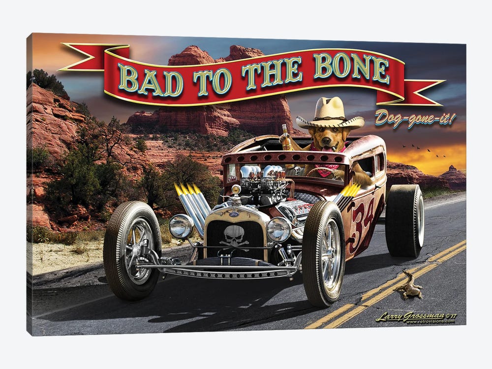 Bad To The Bone Rat Rod by Larry Grossman 1-piece Canvas Print