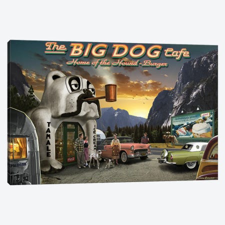 Big Dog Cafe Canvas Print #LRG27} by Larry Grossman Canvas Artwork