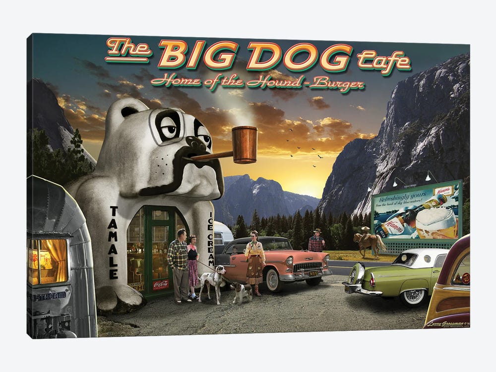 Big Dog Cafe by Larry Grossman 1-piece Canvas Artwork