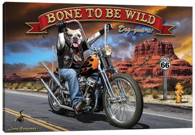 Bone To Be Wild Canvas Art Print - Bulldog Art