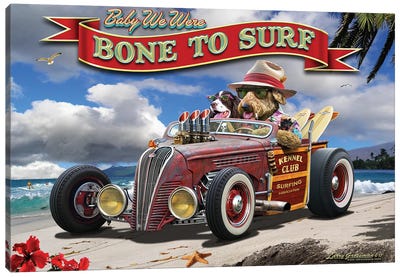 Bone To Surf Canvas Art Print - Larry Grossman
