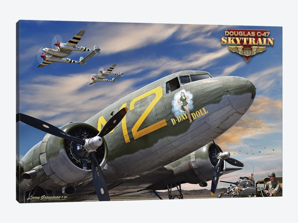 C-47 Skytrain by Larry Grossman 1-piece Canvas Print