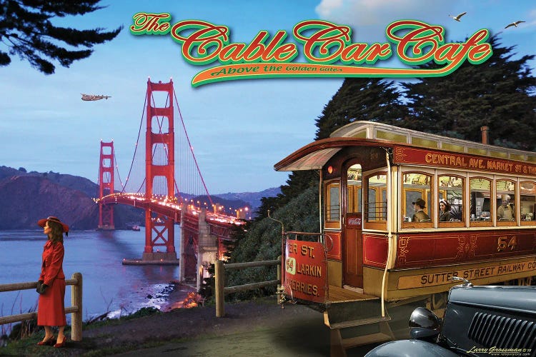 Cable Car Cafe by Larry Grossman wall art
