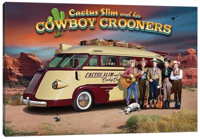 Cactus Slim Bus Canvas Art Print - Cowboy & Cowgirl Art
