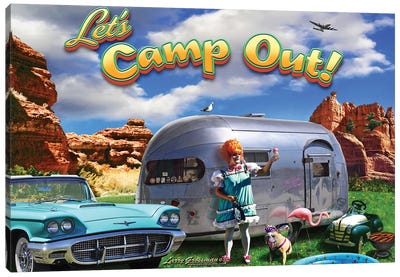 Camp-Out Canvas Art Print - Camping Art