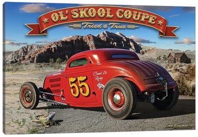 1933 Ol' Skool Coupe Canvas Art Print - Larry Grossman