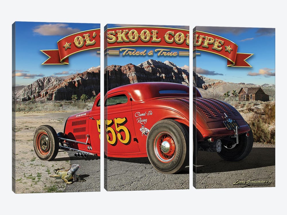 1933 Ol' Skool Coupe by Larry Grossman 3-piece Canvas Artwork
