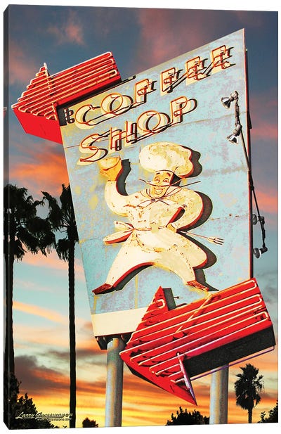 Coffee Shop Canvas Art Print - Larry Grossman