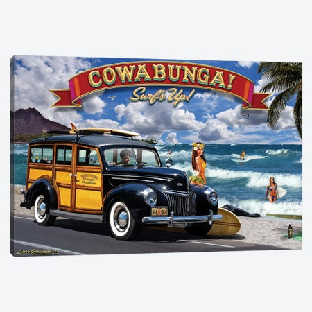 Cowabunga-Surf's Up! Canvas Print #LRG46} by Larry Grossman Canvas Art