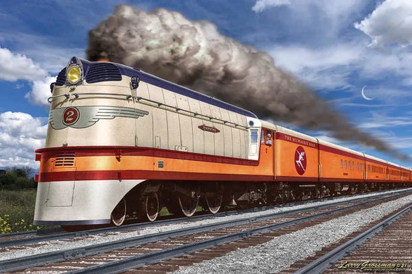 Trains: 1936 Hiawatha by Larry Grossman