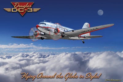 DC-3 Airplane by Larry Grossman canvas print