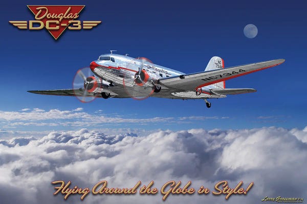Military Aircraft: DC-3 Airplane by Larry Grossman