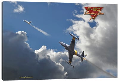 F-80 VS Mig Canvas Art Print - Military Aircraft Art