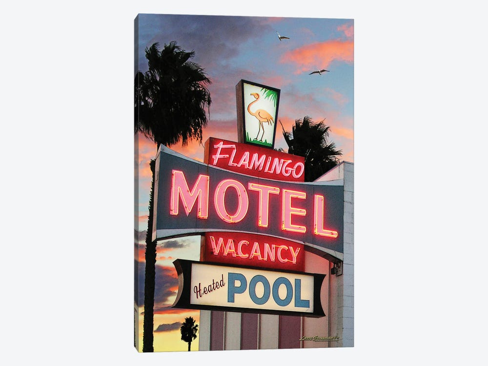 Flamingo Motel by Larry Grossman 1-piece Art Print
