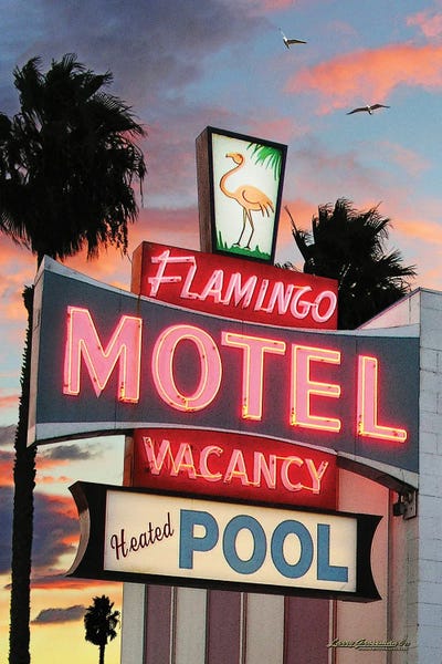 Signs: Flamingo Motel by Larry Grossman