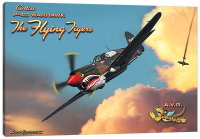 Flying Tiger Canvas Art Print - Military Aircraft Art