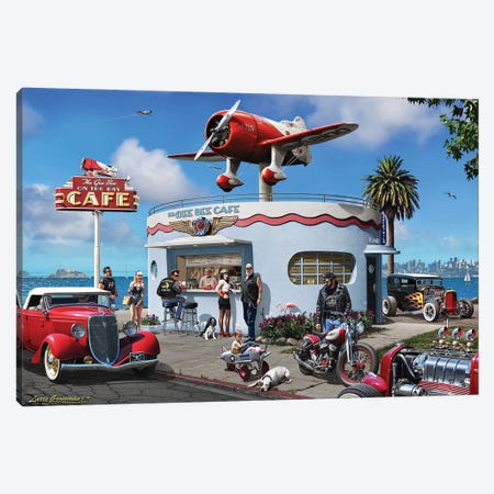 Gee Bee Cafe Canvas Print #LRG68} by Larry Grossman Canvas Print
